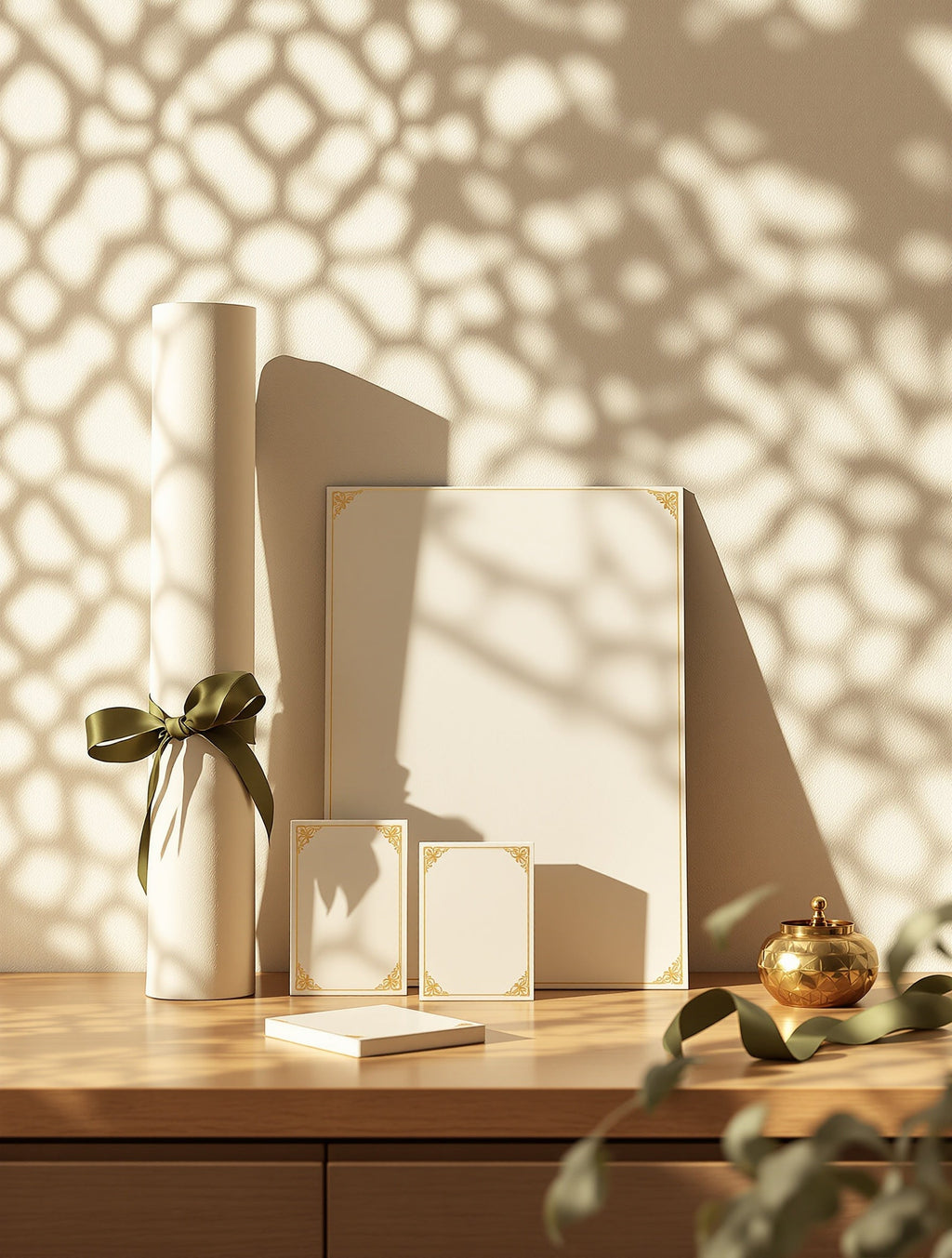 Gold Olive Tree learning materials in warm mashrabiya lattice light — Gold Olive Tree